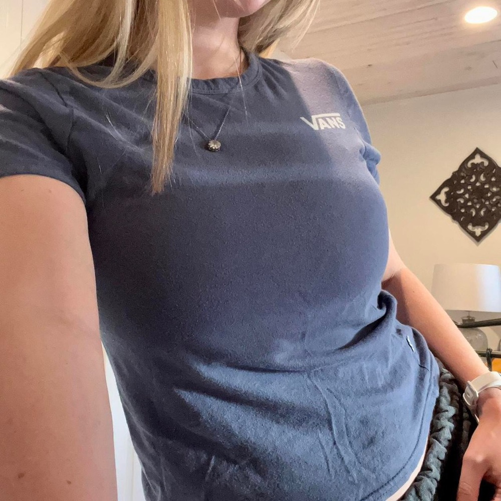 vans steel blue baby tee